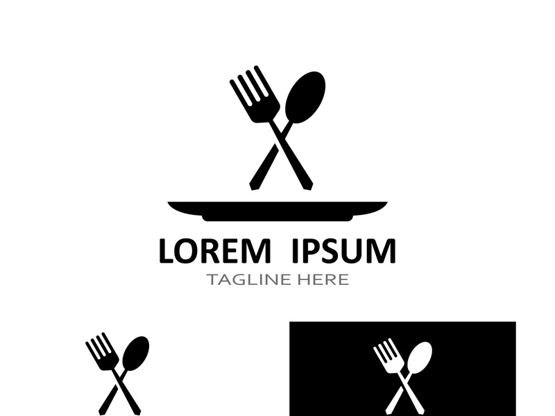 Creative spoon and fork logo.