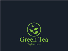 Tea cup logo vector design.Green tea vector logo template.