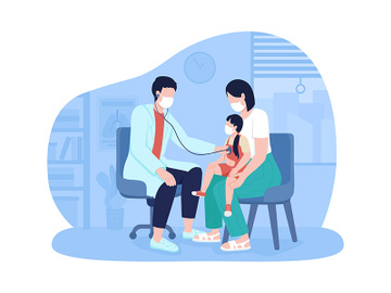 Annual pediatric visit 2D vector isolated illustration preview picture