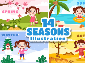 14 Scenery of the Four Seasons of Nature Illustration preview picture
