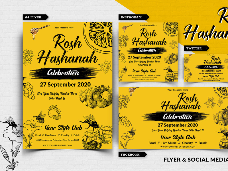 Rosh Hashanah Flyer & Social Media Pack