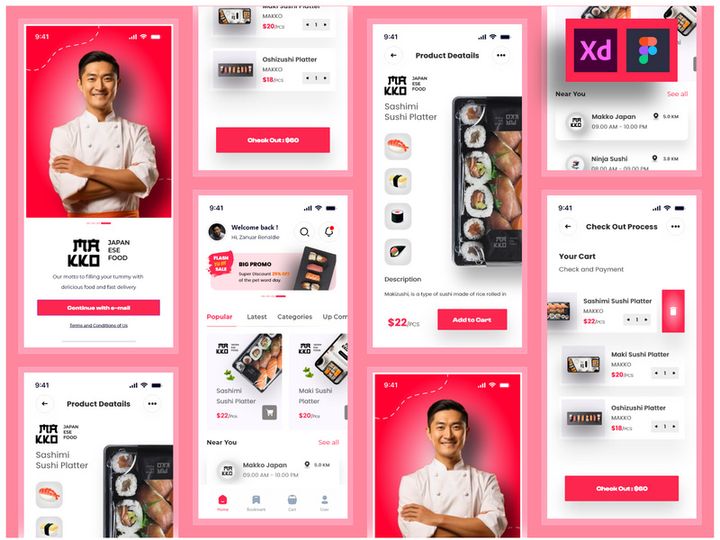 Sushi Japanese Store App UI Kits