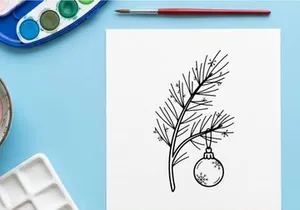 Cabang pohon Natal buatan tangan dengan hiasan lonceng perak gantung untuk dekorasi liburan meriah