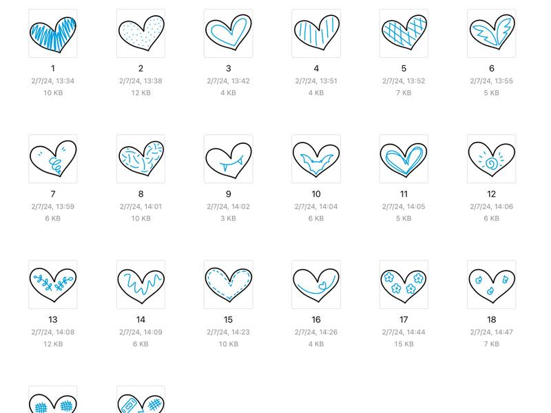 20 icons blue heart Valentine Halloween