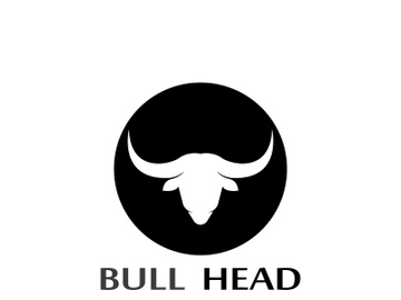 Retro vintage bull head horns logo design. preview picture