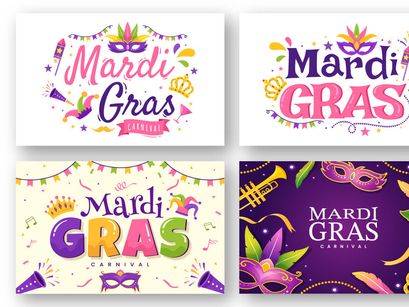 17 Mardi Gras Carnival Illustration