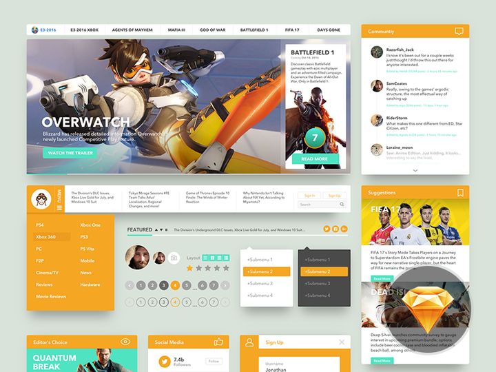 Gaming Ui Kit [Sketch]