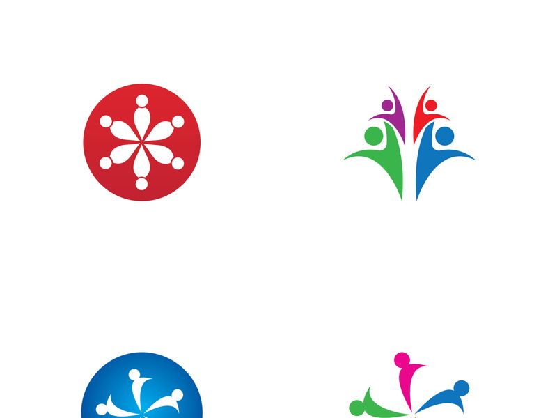 Community of people logo design with creative idea.