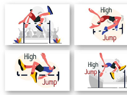 9 High Jump Sport Illustration