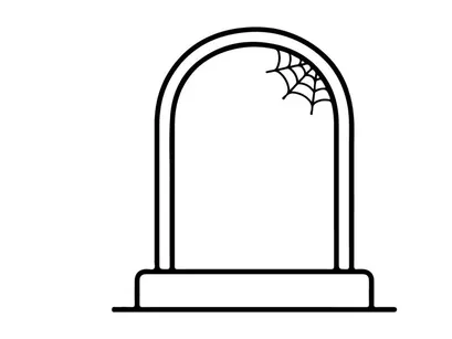 Pintu lengkung Halloween dengan hiasan kelelawar gantung. Desain pintu masuk menyeramkan untuk dekorasi rumah musiman dan persiapan pesta.
