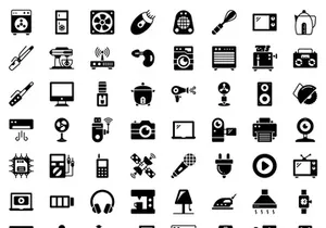 70 Appliance and Electronics Colored Line Icons