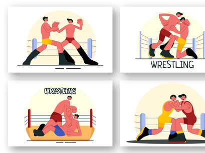 9 Wrestling Sport Illustration