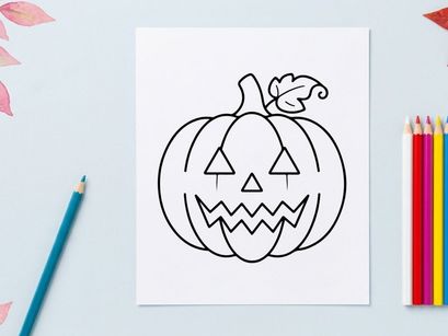 Arte vetorial de abóbora de Halloween jack-o-lantern. Desenho de abóbora esculpida assustadora para design de feriado.