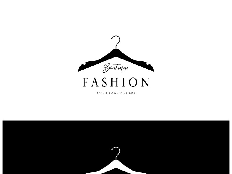 Simple clothes hanger logo details with creative design.for business, boutique, fashion, lifestyle, beauty, wardrobe, wedding dress, clothing store