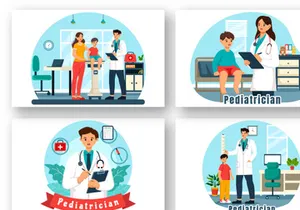 9 Pediatrician Vector Illustration