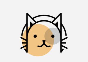 cute cat head cartoon logo cat head Good for cat care related products