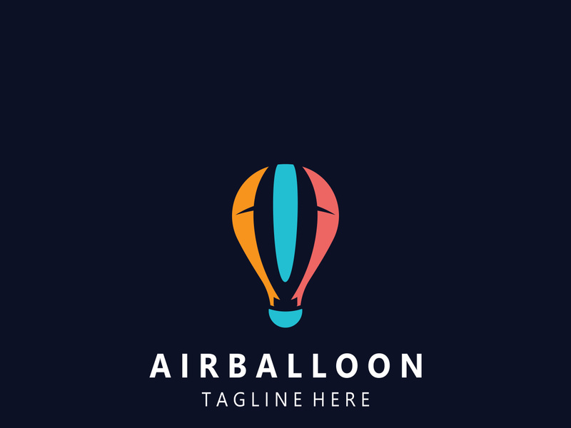 Air balloon logo creative design air transport symbol template simple illustration