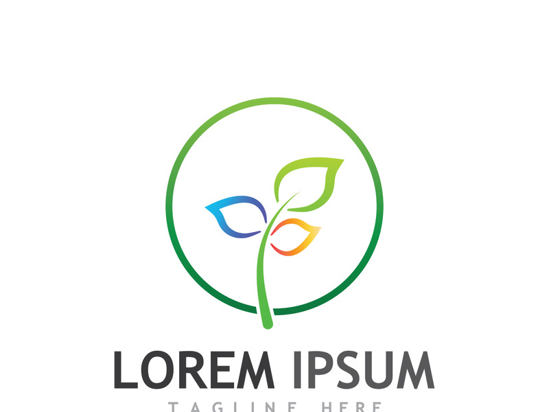Natural green leaf logo design.