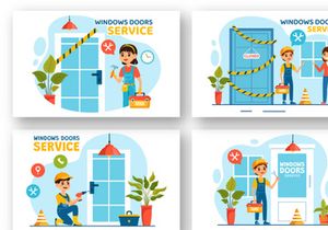 9 Windows and Doors Service Illustration