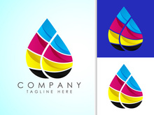 Digital printing logo design template. Logo for print shop polygraph and print factory. Vector illustration.
