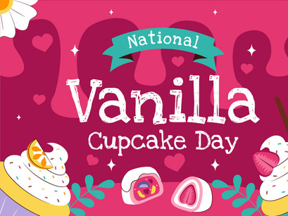 10 National Vanilla Cupcake Day Illustration