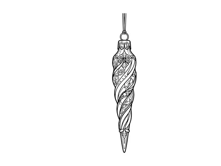 Handcrafted silver and white striped Christmas tree ornament for festive holiday decor