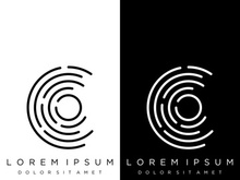 Modern human fingerprint logotype. Fingerprint for identity, business card, technology, digital.