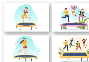 12 Trampoline Sport Illustration