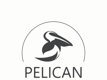 Pelican bird silhoutte vintage logo vector illustration template icon graphic design preview picture