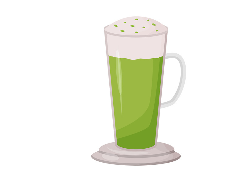 Matcha latte cartoon vector illustration