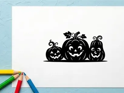 Halloween Pumpkin Carvings with Jack-o'-Lantern Faces for Fall Decor