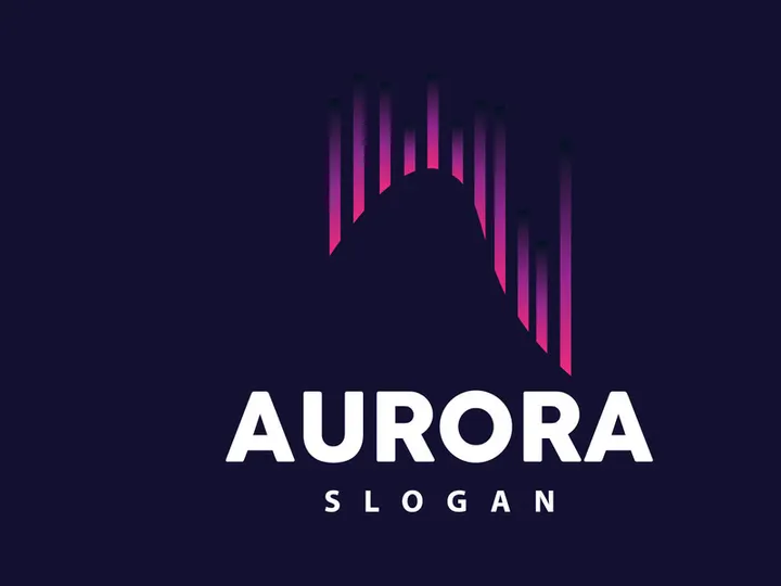 Aurora Logo, Light Wave Vector, Nature Landscape Design