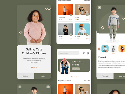 Children Clothing Store Mobile App UI Kit