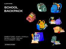 School Backpack Illustration