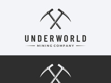 Pickaxe vintage design in retro style,concept for business,label,industrial or mining tool.