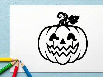 Halloween Pumpkin with Jack-o'-Lantern Face for Fall Decor