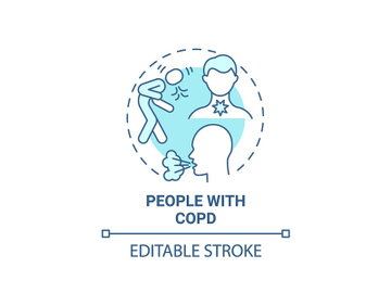 People with copd blue concept icon preview picture