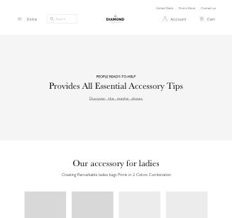 Diamond fashion home page template for sketch