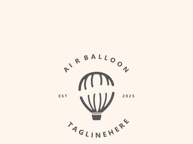 Air balloon logo creative design air transport symbol template simple illustration