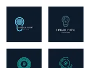 simple flat fingerprint logo,for security,identification,badge,emblem,business card,digital,vector