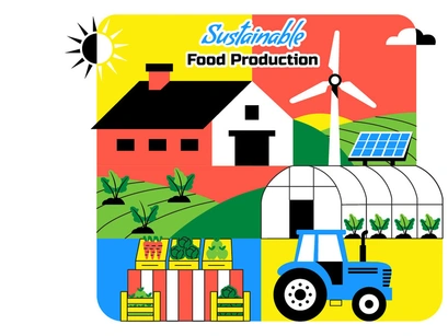 10 Sustainable Food Production Illustration