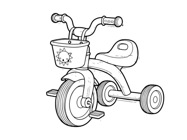 Vintage tricycle with basket vector illustration flat design