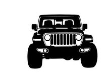 Silhouette of a jeep wrangler with front view