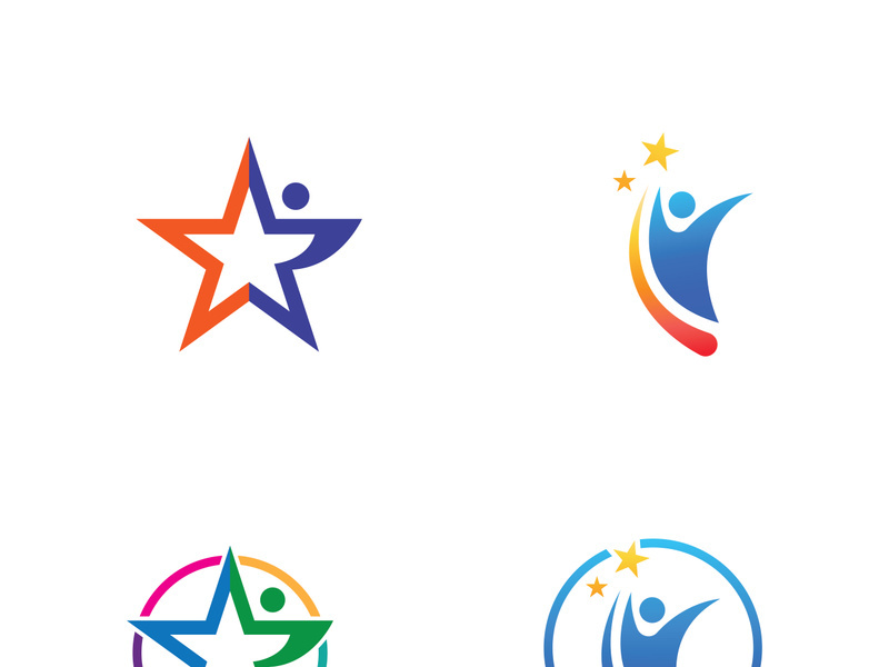 People star logo design to achieve a success or dream.