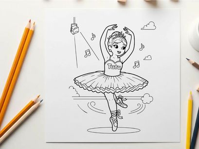 Ballerina dancing pose vector illustration flat design