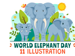 11 World Elephant Day Illustration preview picture