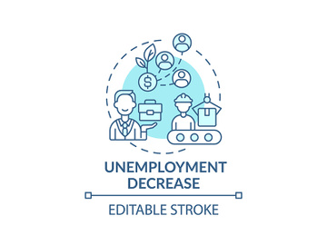 Unemployment decrease concept icon preview picture
