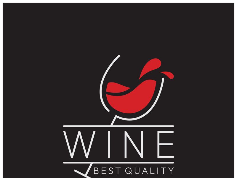 Wine logo with wine glasses and bottles.for night clubs,bars,cafe and wine shops.