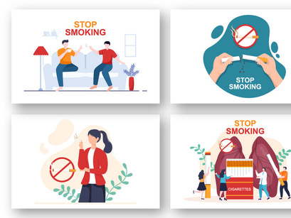 13 Stop Smoking or No Cigarettes Illustration