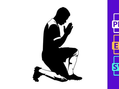 A muslim man in prayer kneeling in a serene and peaceful posture